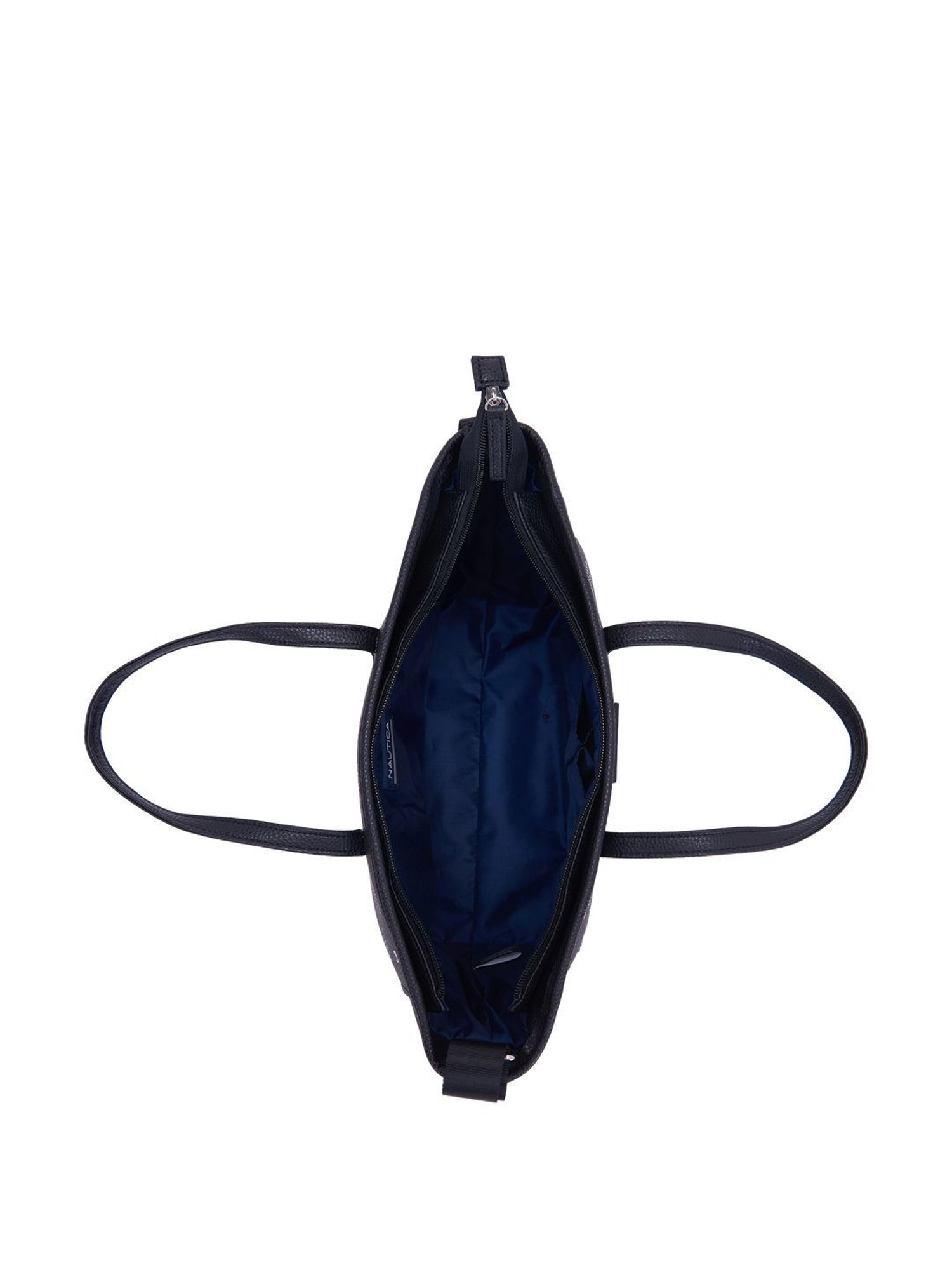 Nautica Black Printed Medium Tote Handbag