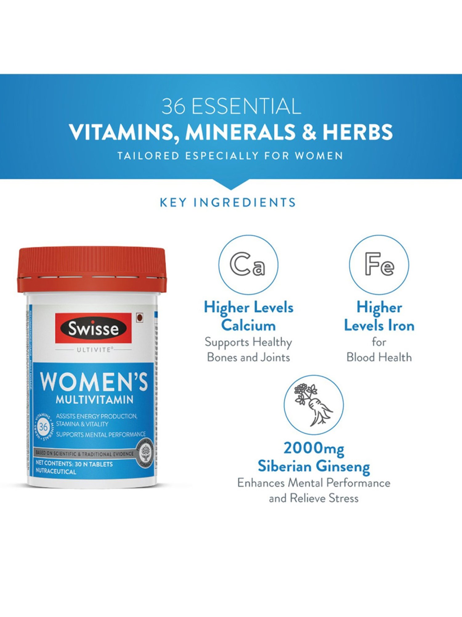 Swisse Women Multivitamins Supplement - 30 Tablets