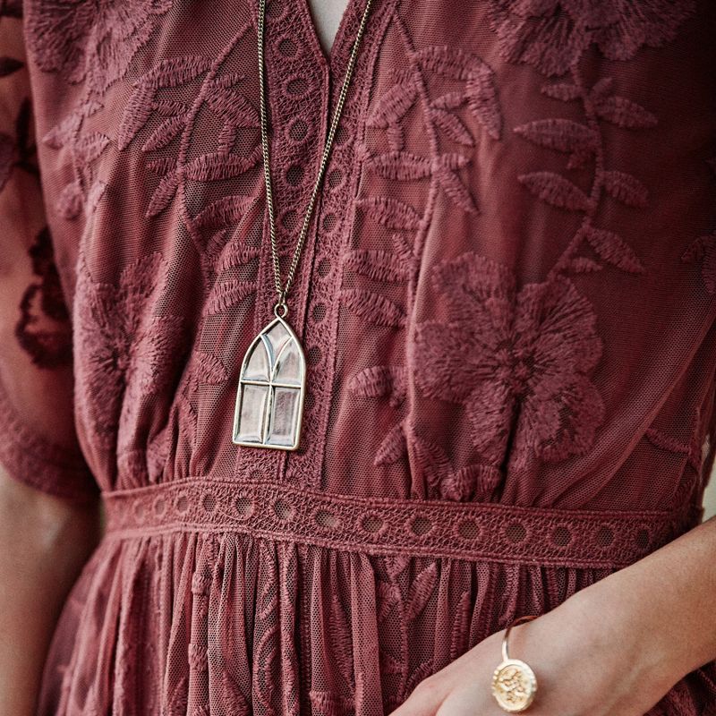 Sanctuary Project Stained Glass Statement Necklace Rose Gold