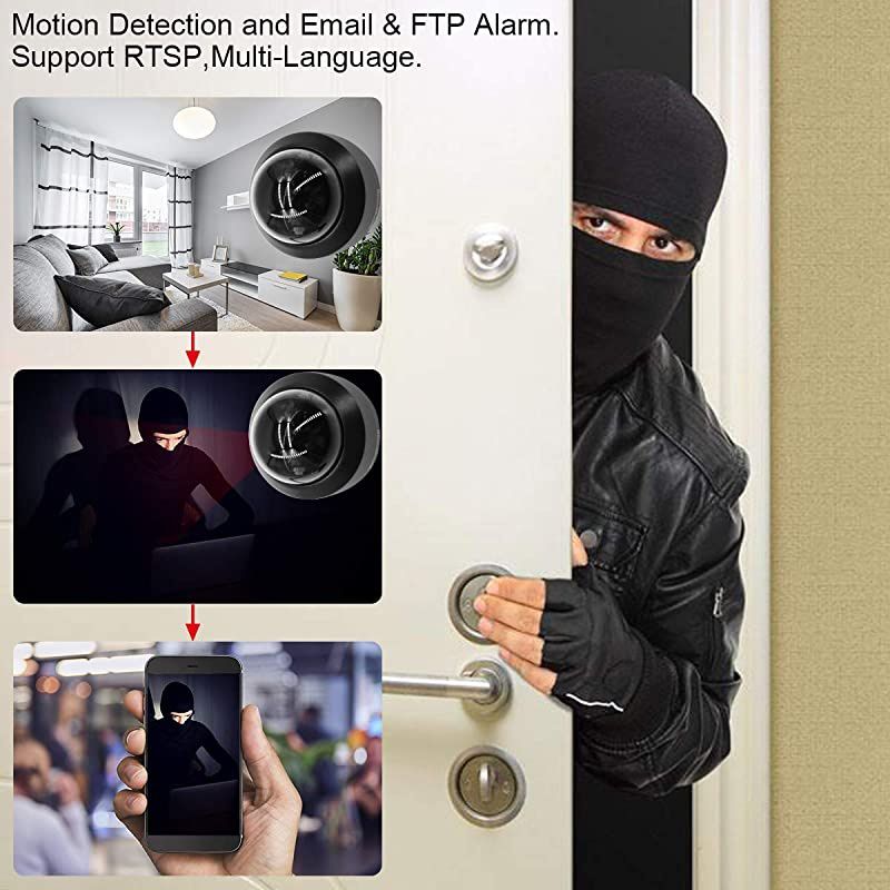 2MP PTZ IP Dome Camera HD 1080P Security Surveillance Camera with 4X Optical Zoom Night Vision