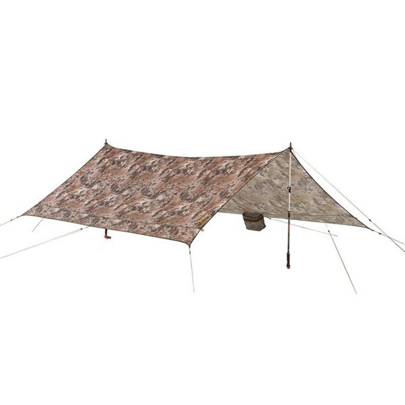 Slumberjack Satellite Tarp Outdoor Lightweight Camping Shelter with Waterproof Taped Seams and Multiple Pitch Options, Kryptek Highlander Camouflage