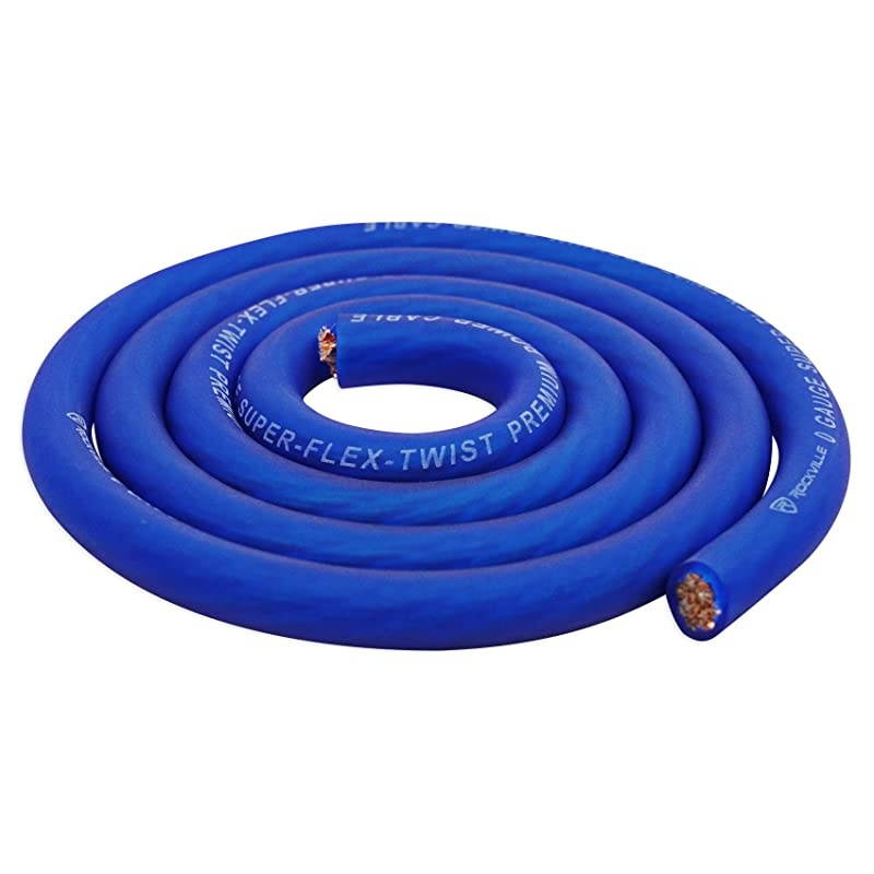 R0G5BLUE 0 Gauge AWG 5 Ft. Blue Car Amp Ground Wire Cable-High Grade