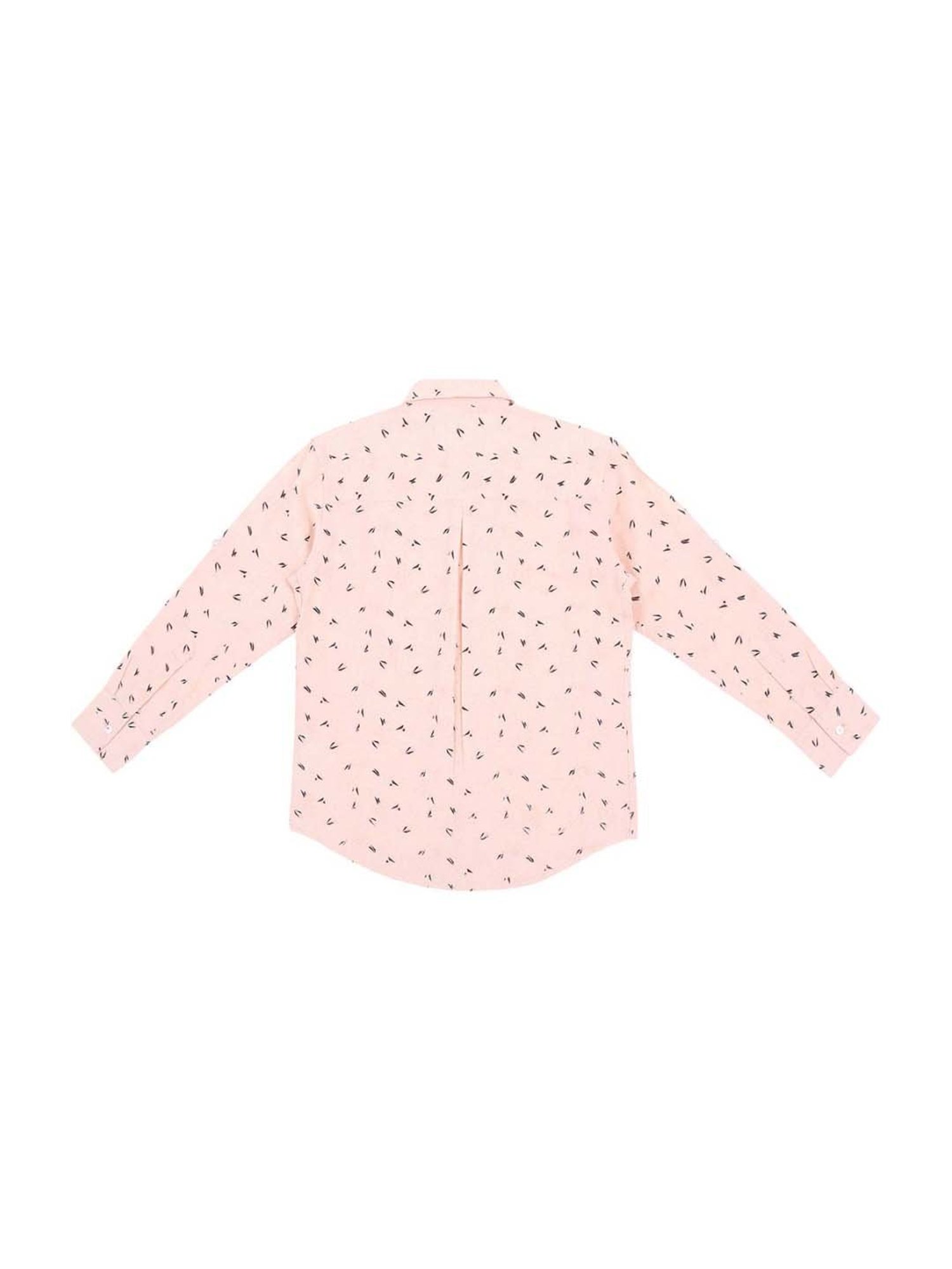 Gini & Jony Boys Pink Printed Shirt