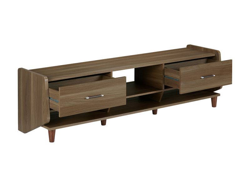 Furniture of America Honey Walnut Waggoner Mid-Century Wood 70-Inch TV Stand