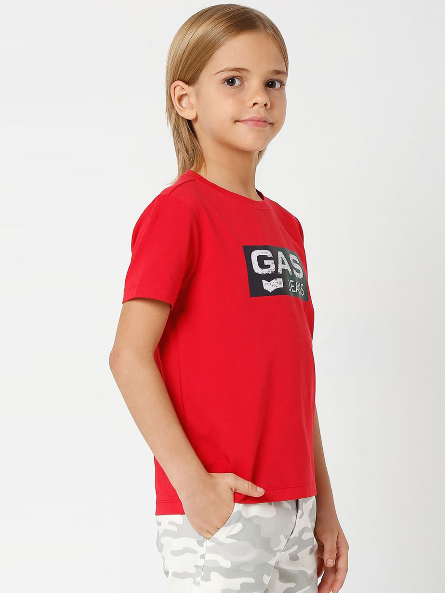 GAS KIDS Red Printed T-Shirt