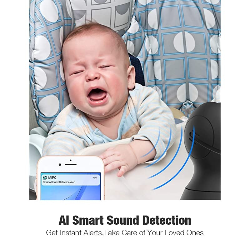 Wireless Security Camera,  1080p IP Home Surveillance Camera WiFi Baby Monitor Pet Camera Dog Cam with Cloud Storage Sound Motion Detect Two Way Audio Night Vision Remote View