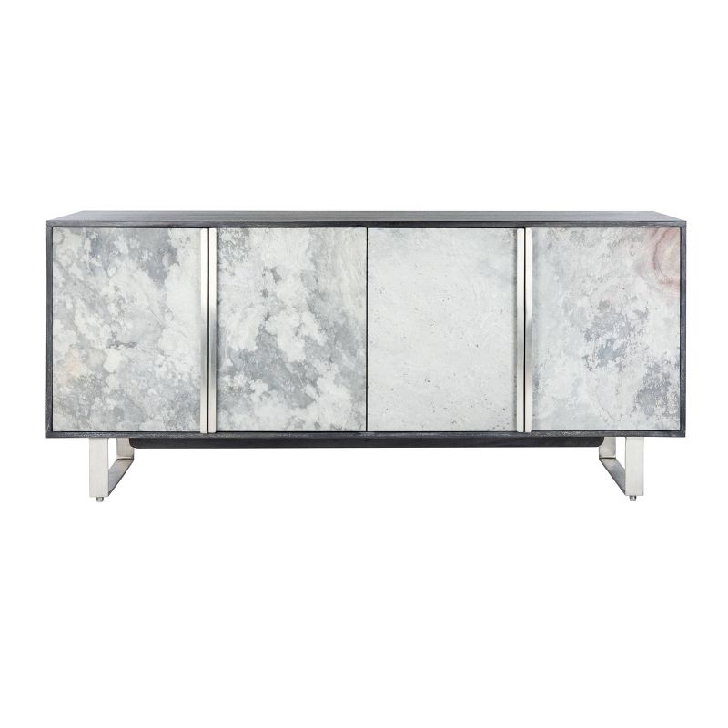 Drake Slate 4 Doors Sideboard Black - Safavieh
