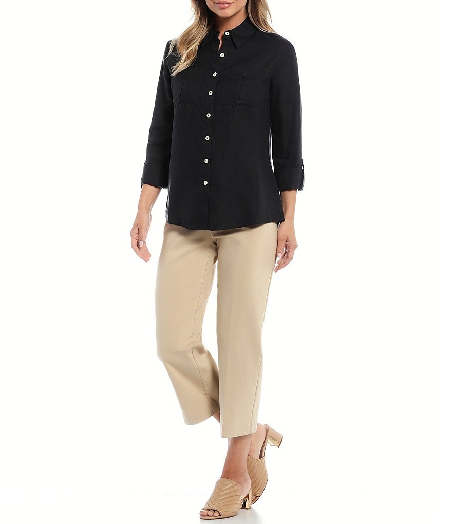 Investments Petites Hannah Gold Label Non-Iron Hemp Relaxed Shirt