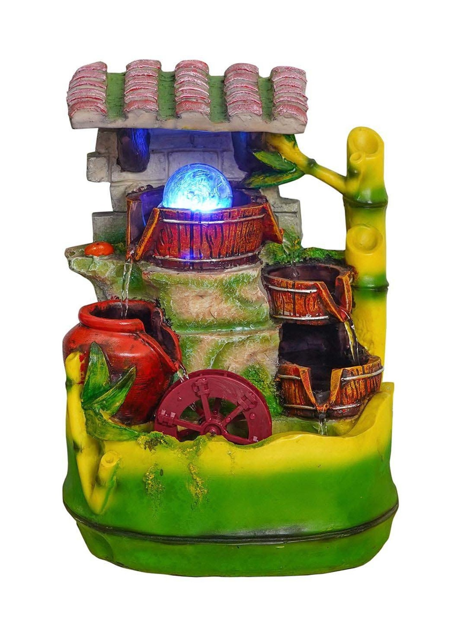 CHRONIKLE Multicolor Polyresin Table Top 3 Steps Waterfall Fountain