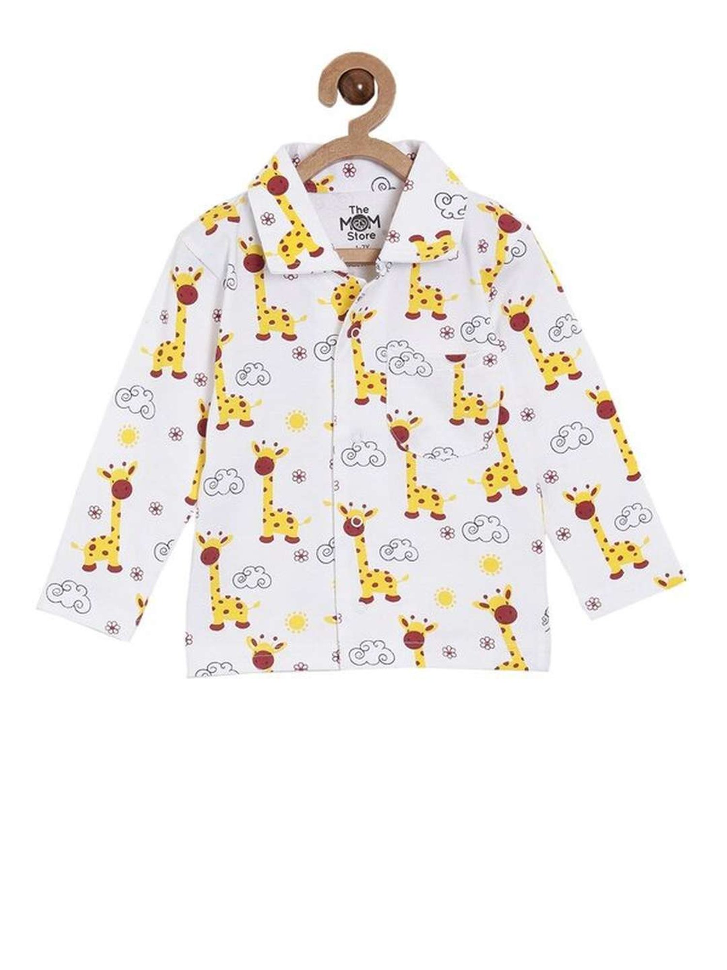 The Mom Store Boys Multicolor Cotton Printed Full Sleeves Shirt Set