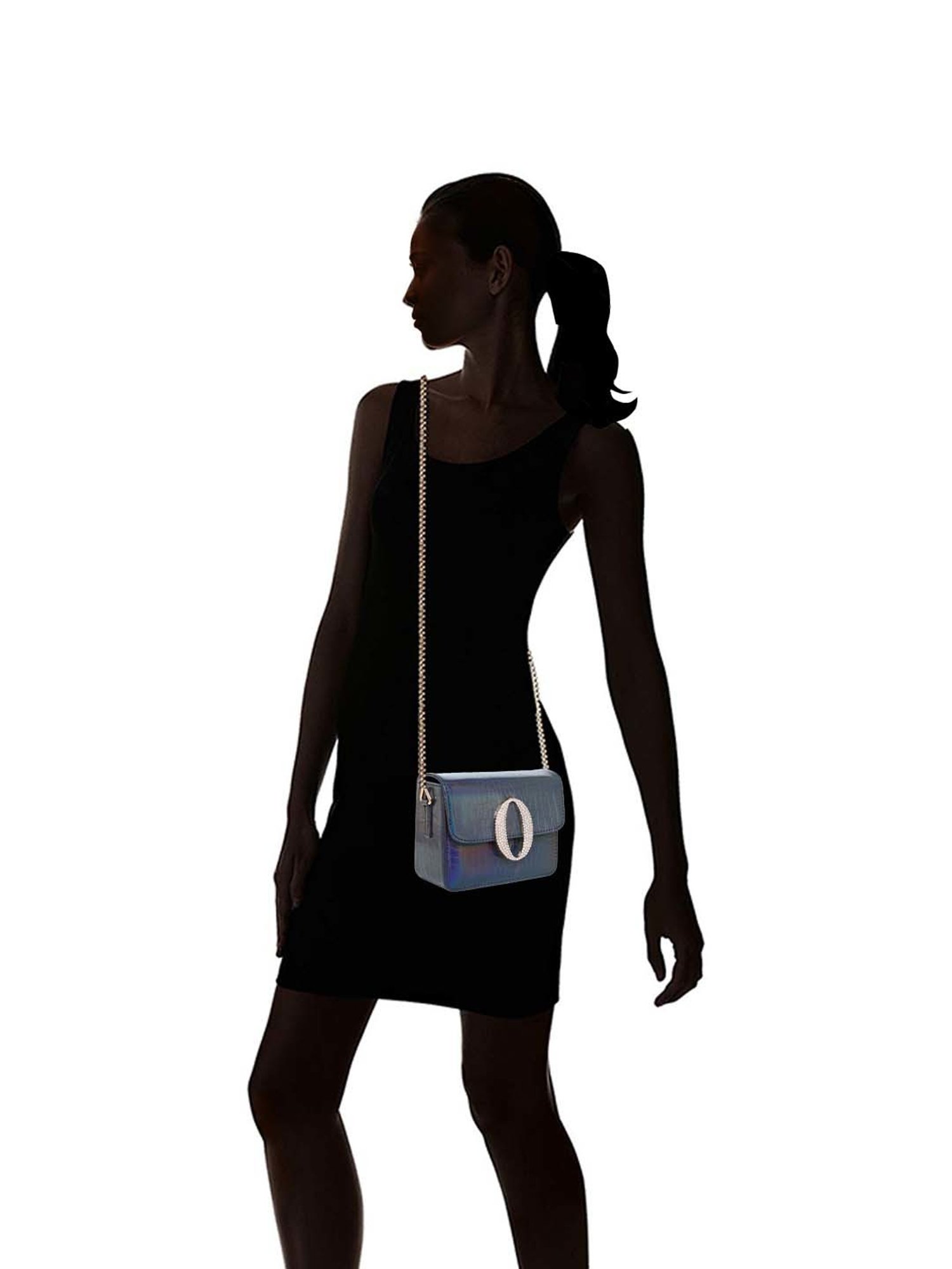 Esbeda Navy Textured Small Sling Handbag