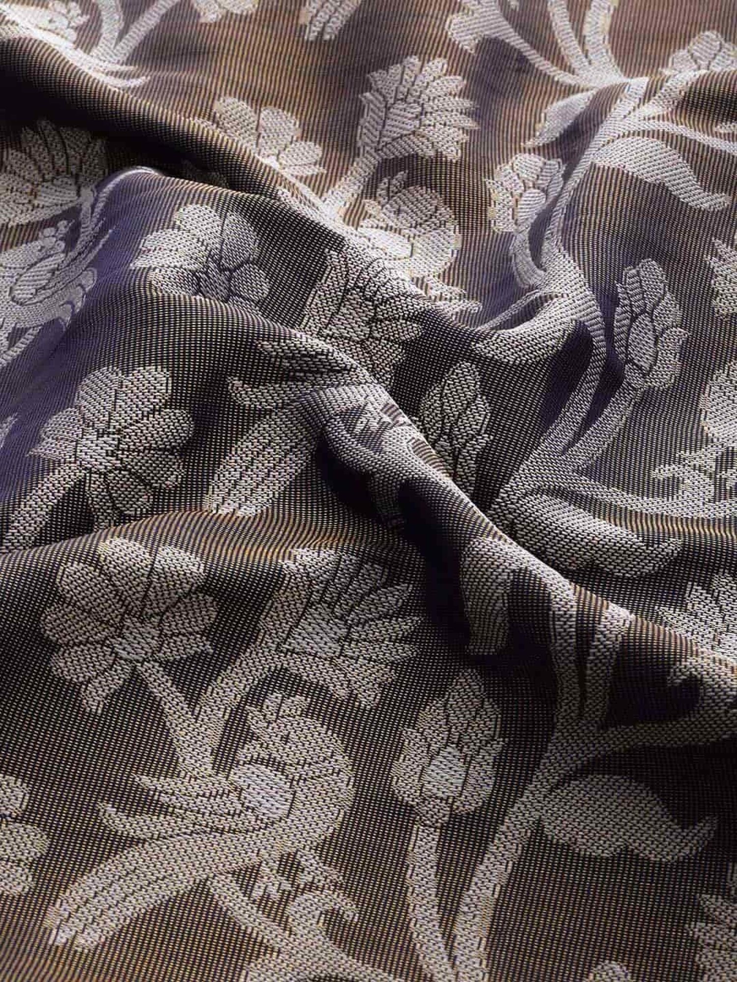 Silk Land Navy Woven Saree With Unstitched Blouse