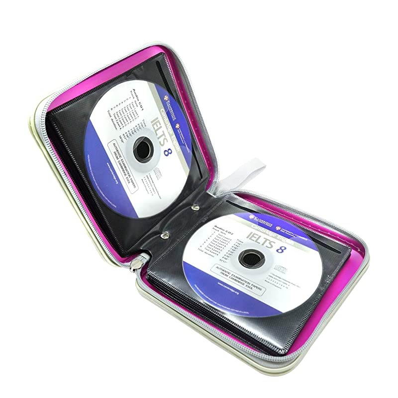 30 Capaity CD/DVD Storage Case DVD Holder Portable DVD Case for Car Trip CD/DVD Collection Kids Pink