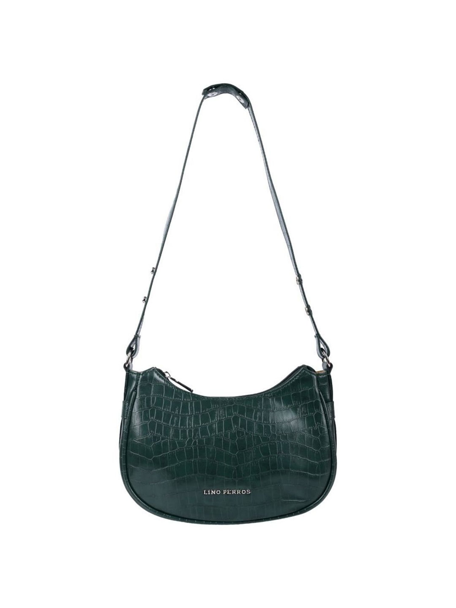 Lino Perros Green Textured Medium Shoulder Handbag