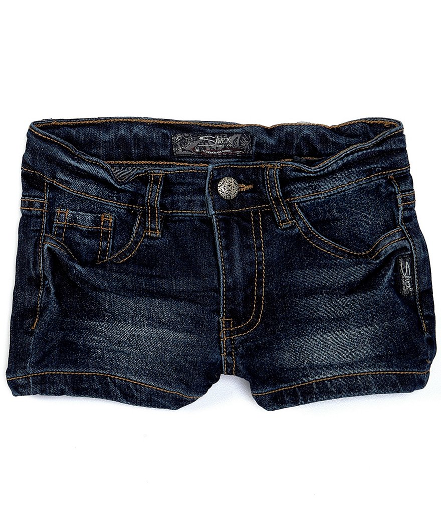 Silver Jeans Co. Little Girls 4-6X Lacy Washed-Denim Shorts