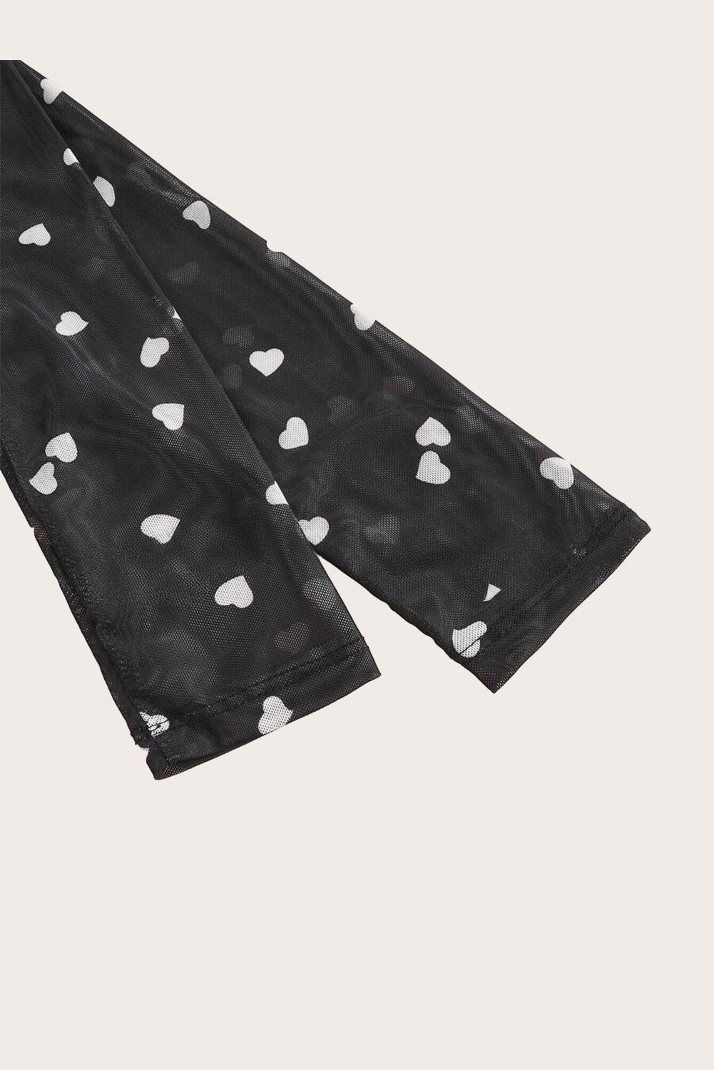 Rose Red Rhinestone Mesh Long Sleeve Bodysuit