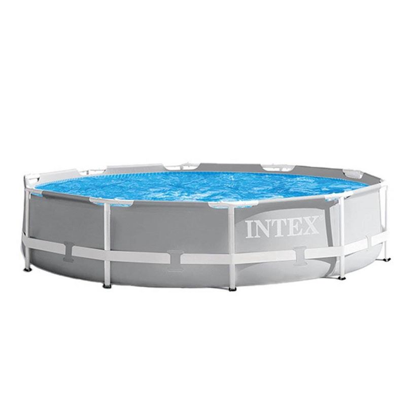 Intex 28206EH 10 Feet x 30 Inch Metal Frame Outdoor Backyard Above Ground Circular Beachside Swimming Pool with Pool Care 3 Inch Chlorine Tabs, 50 lbs