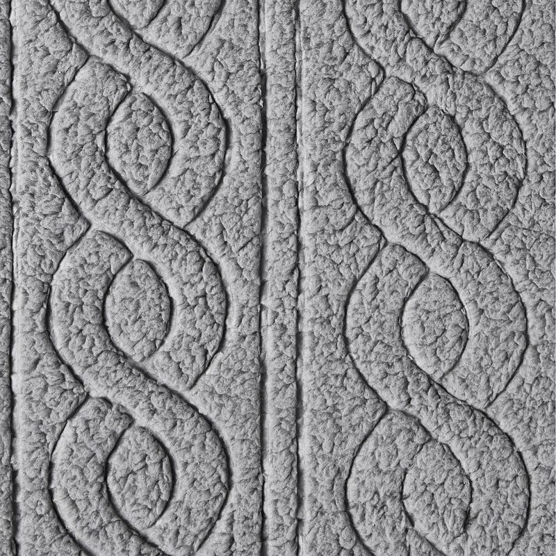 50"x70" Bethany Sherpa Plush Sculpted Braided Throw Blanket Gray - VCNY