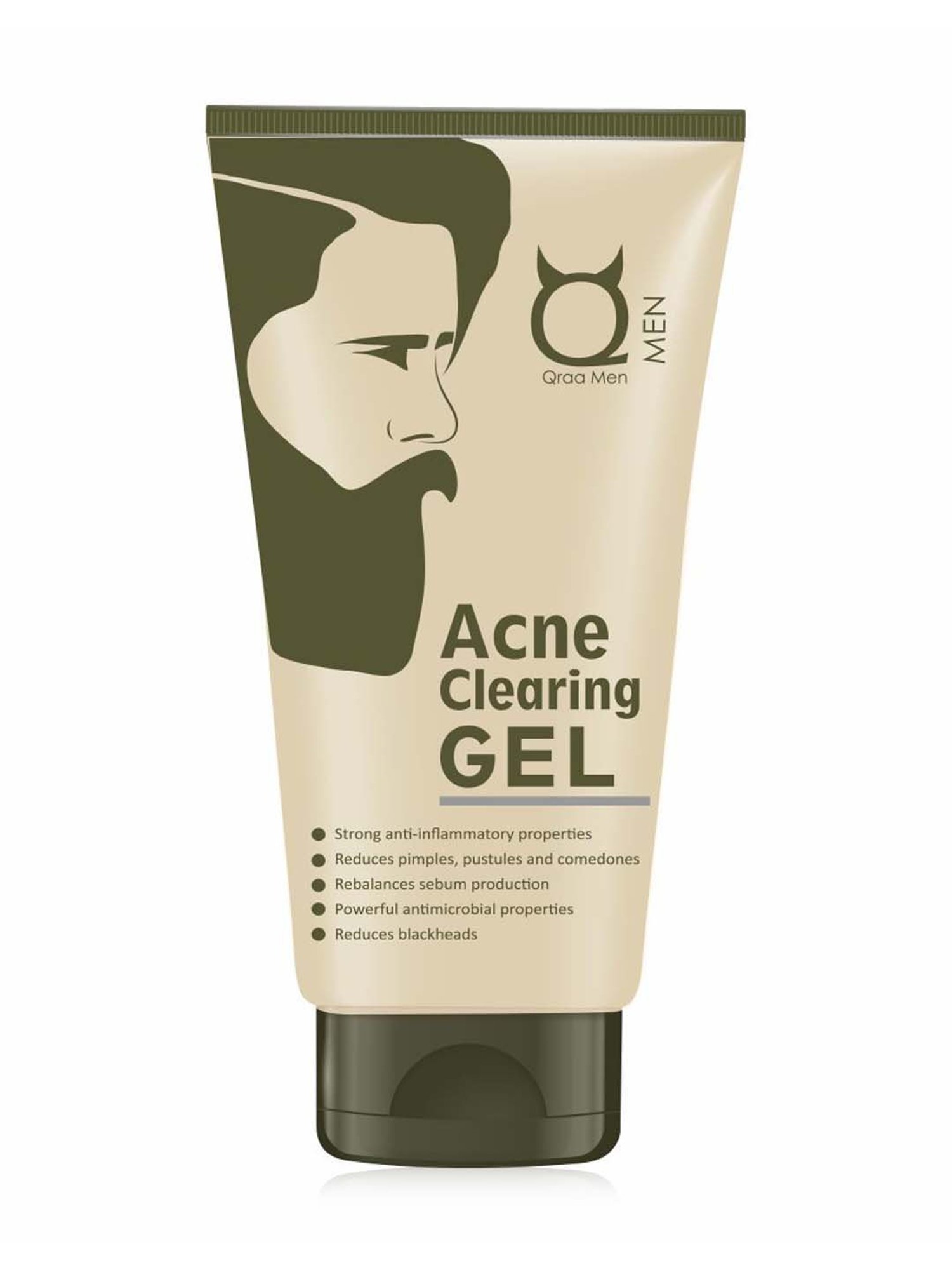 Qraa Men Acne Clearing Face Wash with Ginger, Tea Tree, Neem Extracts - 50 gm