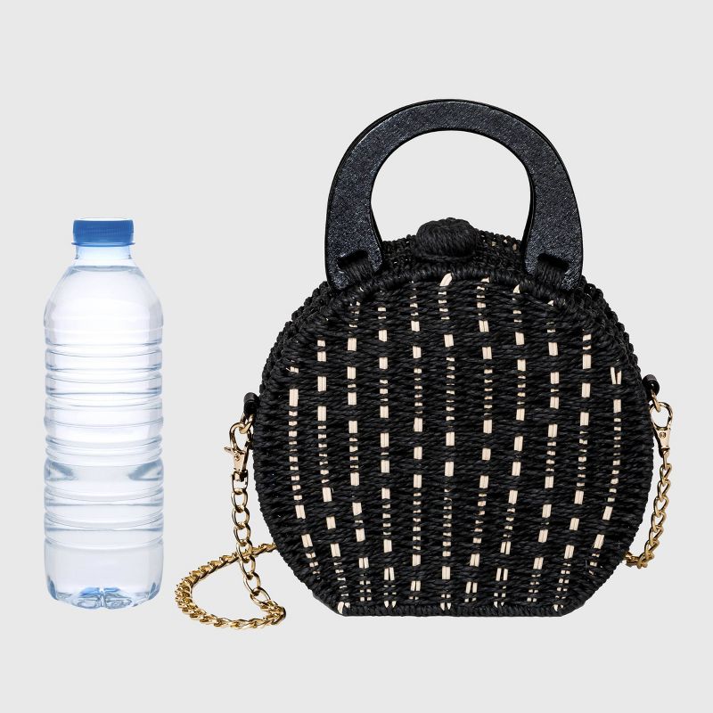 Estee & Lilly Top Handle Hook and Loop Flap Closure Clutch - Black