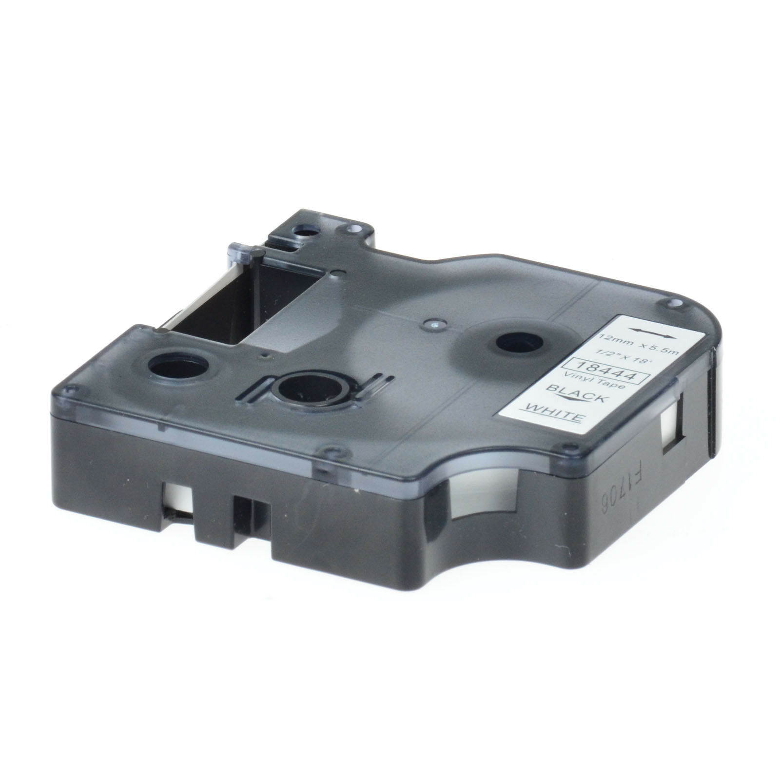 2 PK Black on WHITE VINYL LABEL 1/2" 18444 for DYMO RHINO LabelManager 450D 280