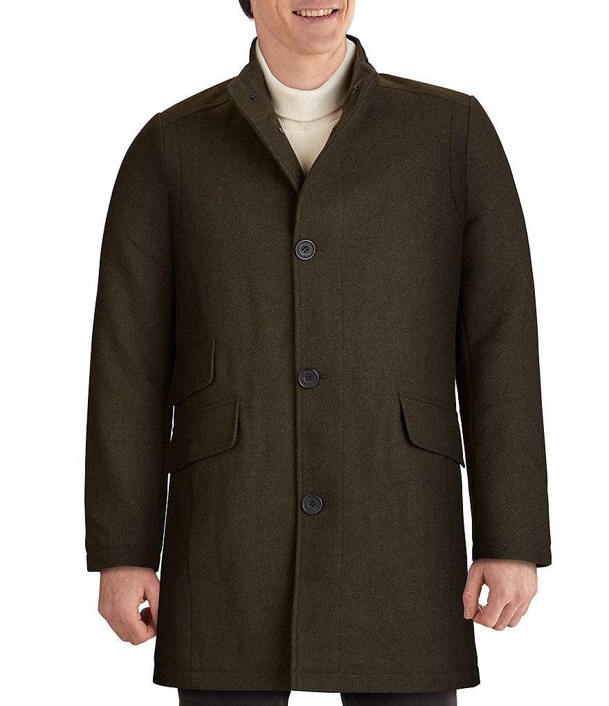 Kenneth Cole New York Long-Sleeve Twill Wool-Blend Coat