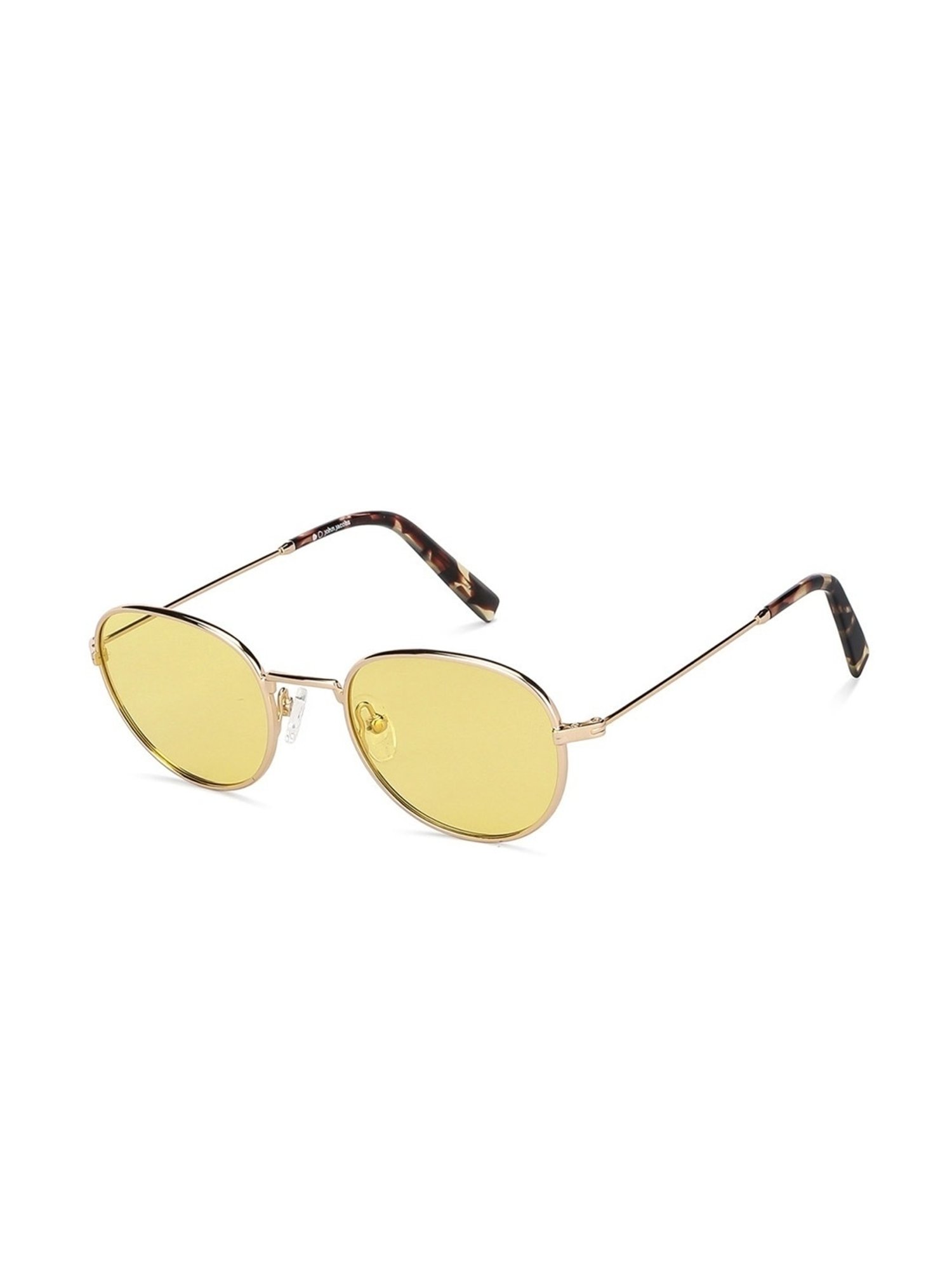 John Jacobs JJ S12810 Yellow Polarized Round Sunglasses