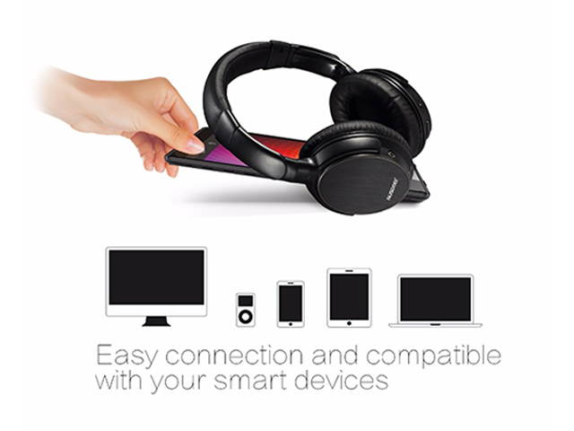 Ausdom M06 Lightweight Stereo Wired Wireless Bluetooth EDR Over Ear Headphones Deep Bass with Built-in Mic for Music Streaming Hands-free Calling Headset