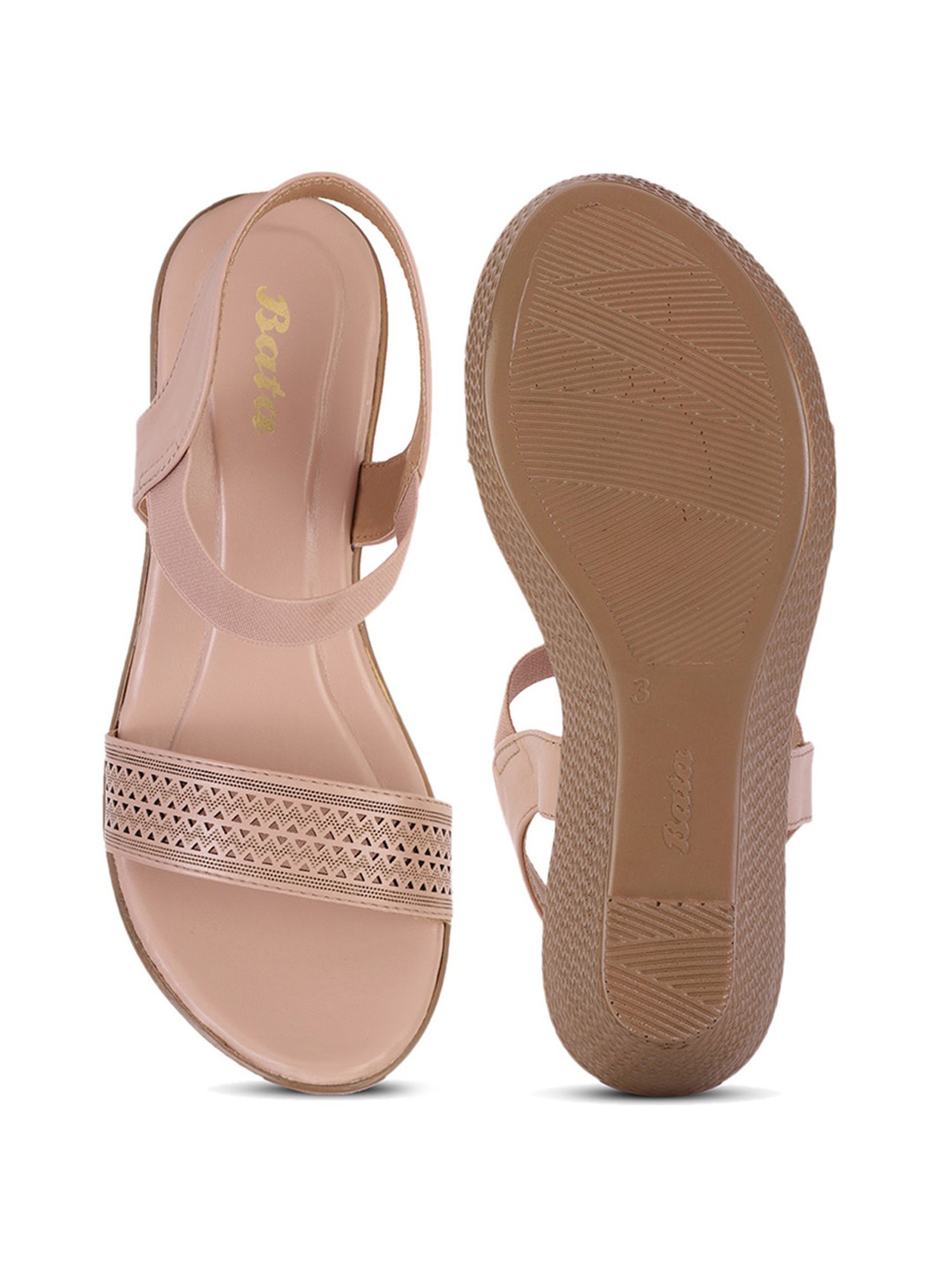 Bata Women's Pink Ankle Strap Wedges