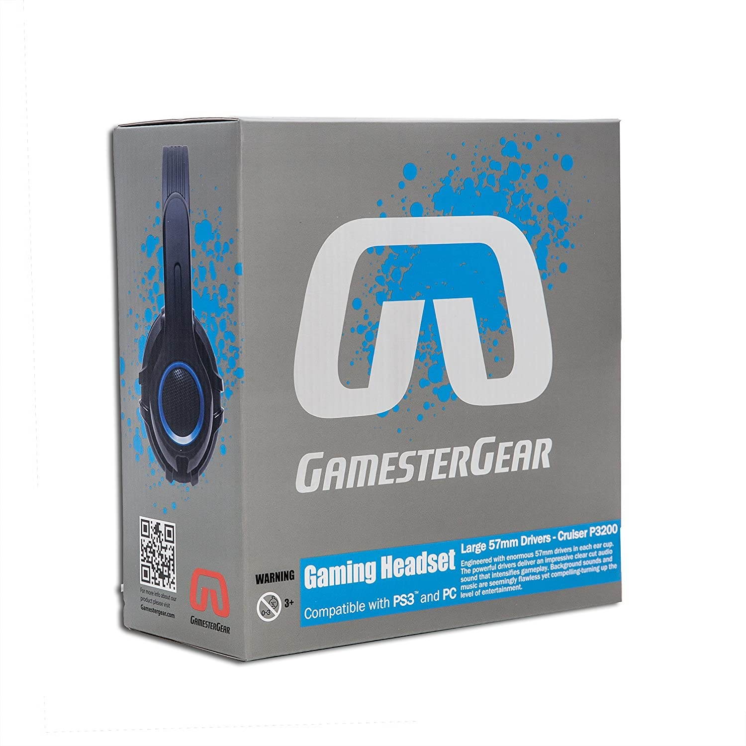 GamesterGear Cruiser P3200 Stereo Gaming Headset with Detachable Boom Microphone for PS3/PS4 Console and PC