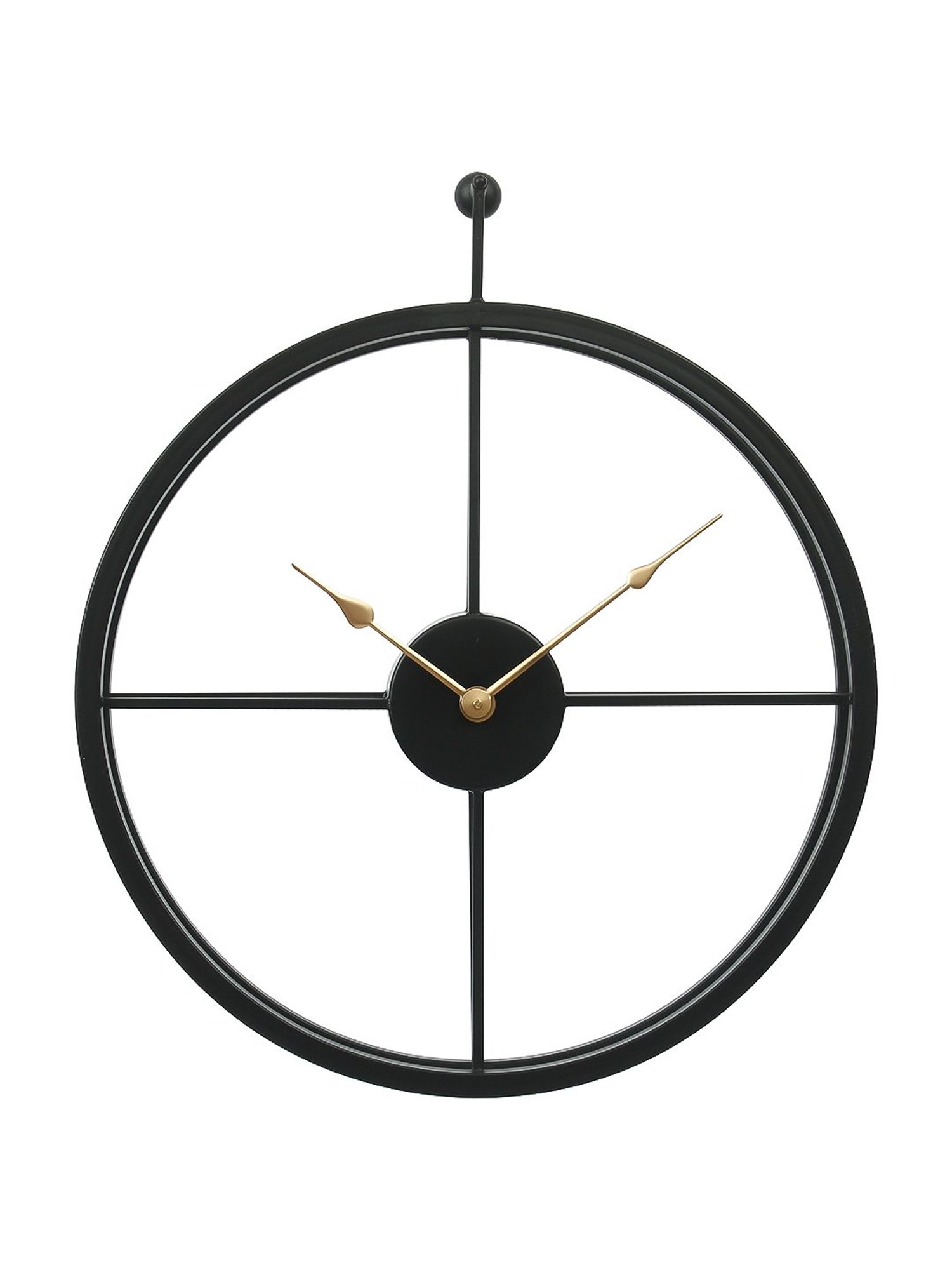 CHRONIKLE Elegant Round Black Iron Wall Clock