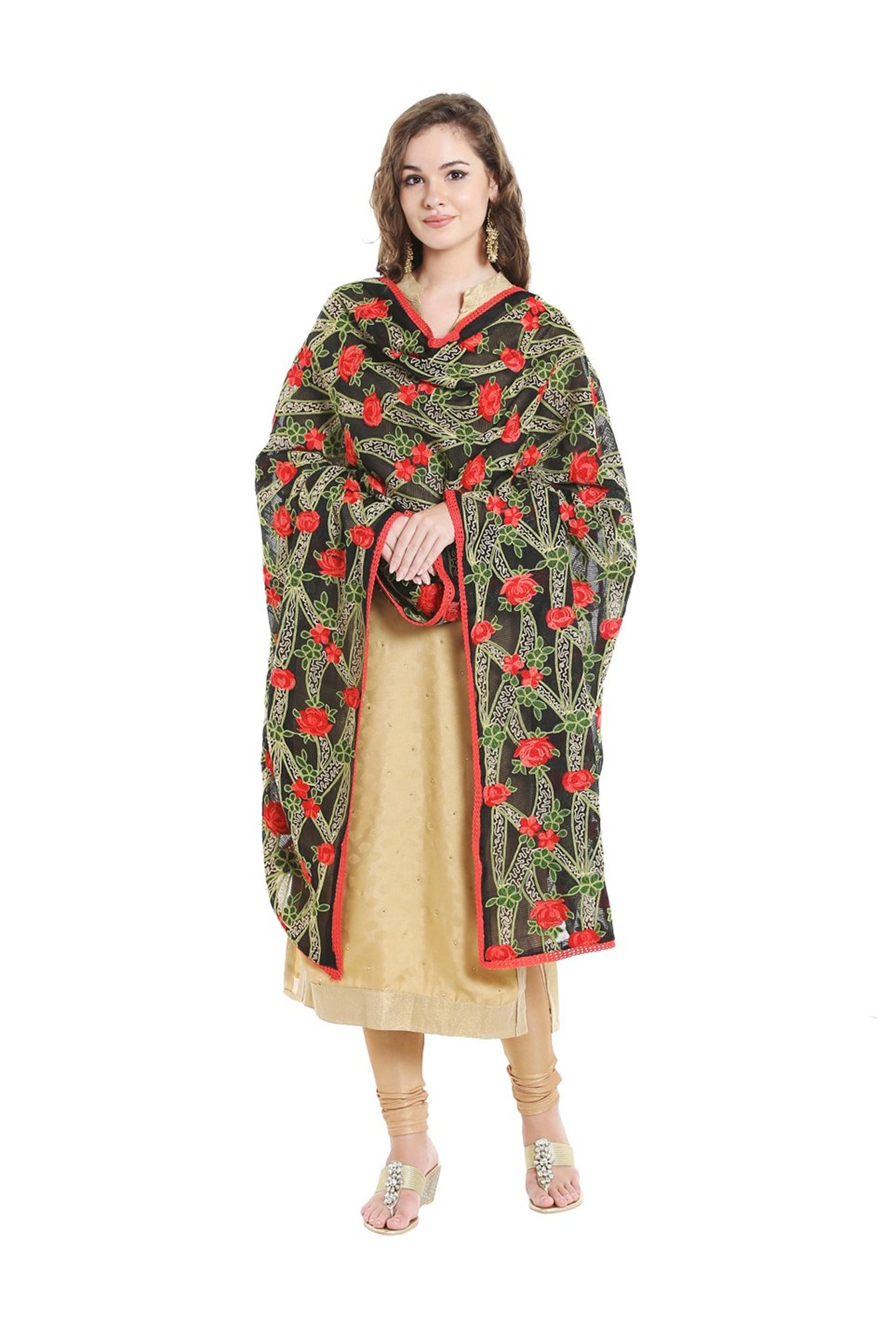 Dupatta Bazaar Black & Red Dupatta