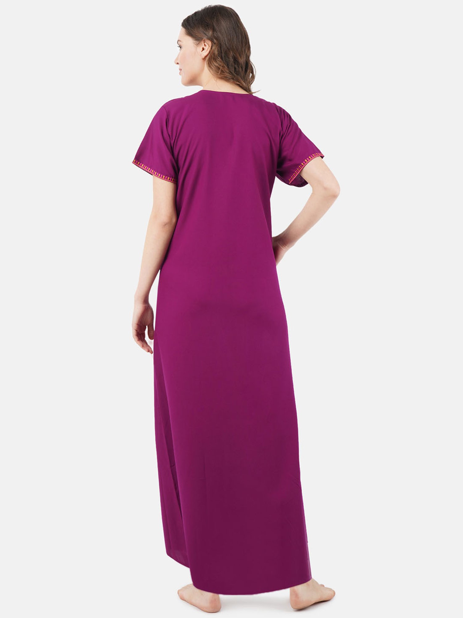 KOI SLEEPWEAR Purple Embroidered Nighty