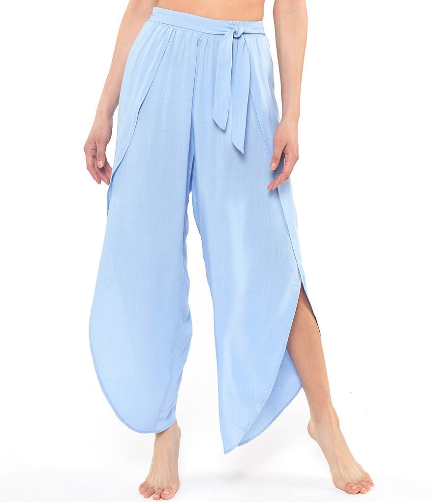 Tommy Bahama Midnight Orchid Tropical Print Scoop Neck Ruffle Hem Spa Dress