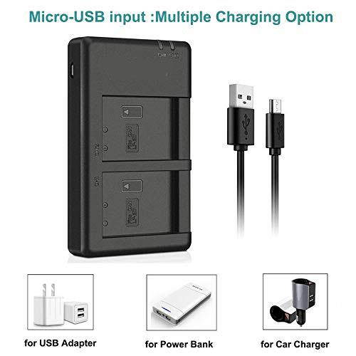 2 Pack LPE17 New Upgraded Battery 74V1380mAh and Rapid Dual USB Charger for  EOS RP Rebel SL2 SL3 T6i T6s T7i M3 M5 M6 200D 77D 750D 760D 800D Digital SLR Camera