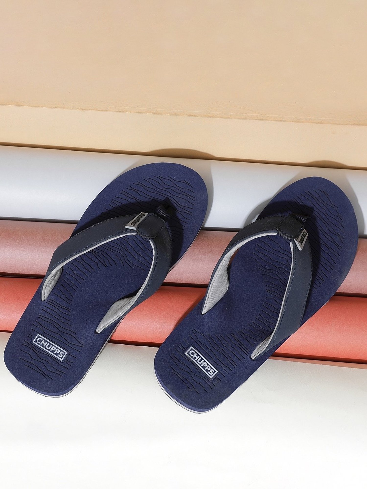 Chupps Men's Navy Flip Flops