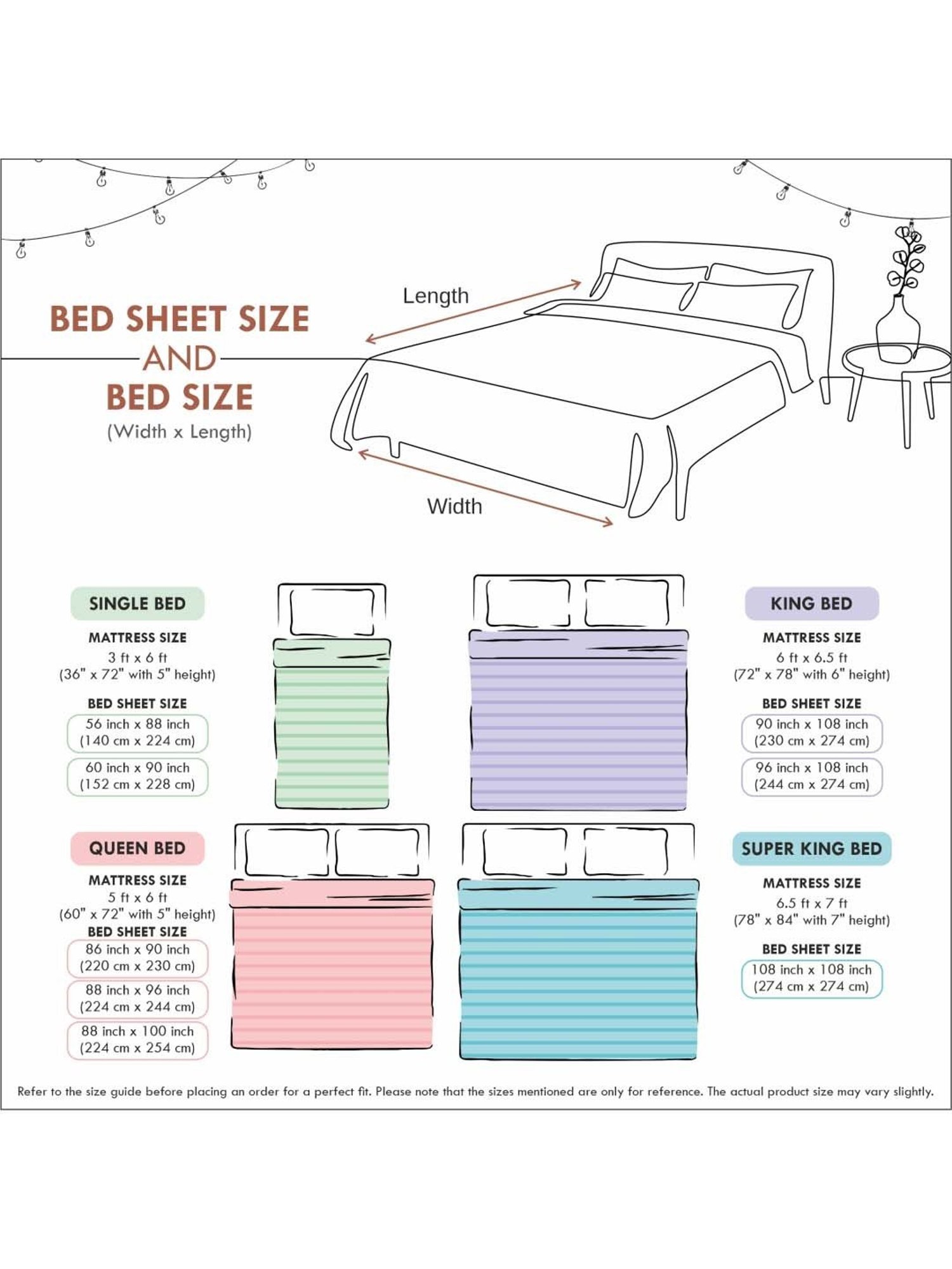 Bella Casa Stella Collection Cyan Cotton 180 TC King Size Bedsheet with 2 Pillow Covers