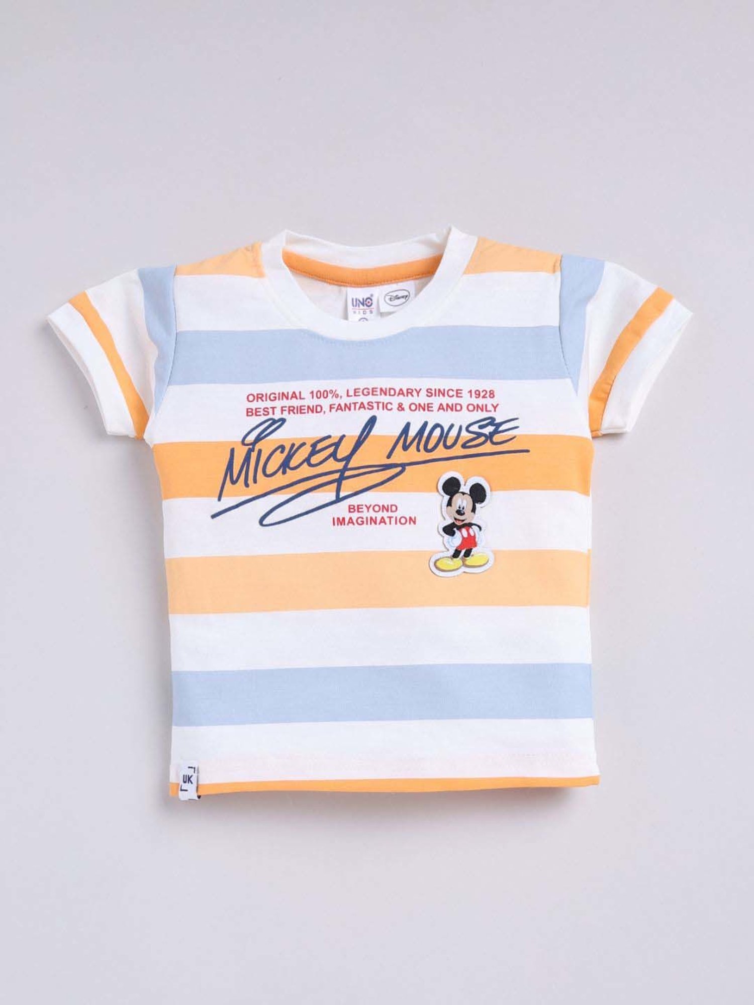 UNO KIDS Boys Orange & Blue Cotton Striped Top & Short sets