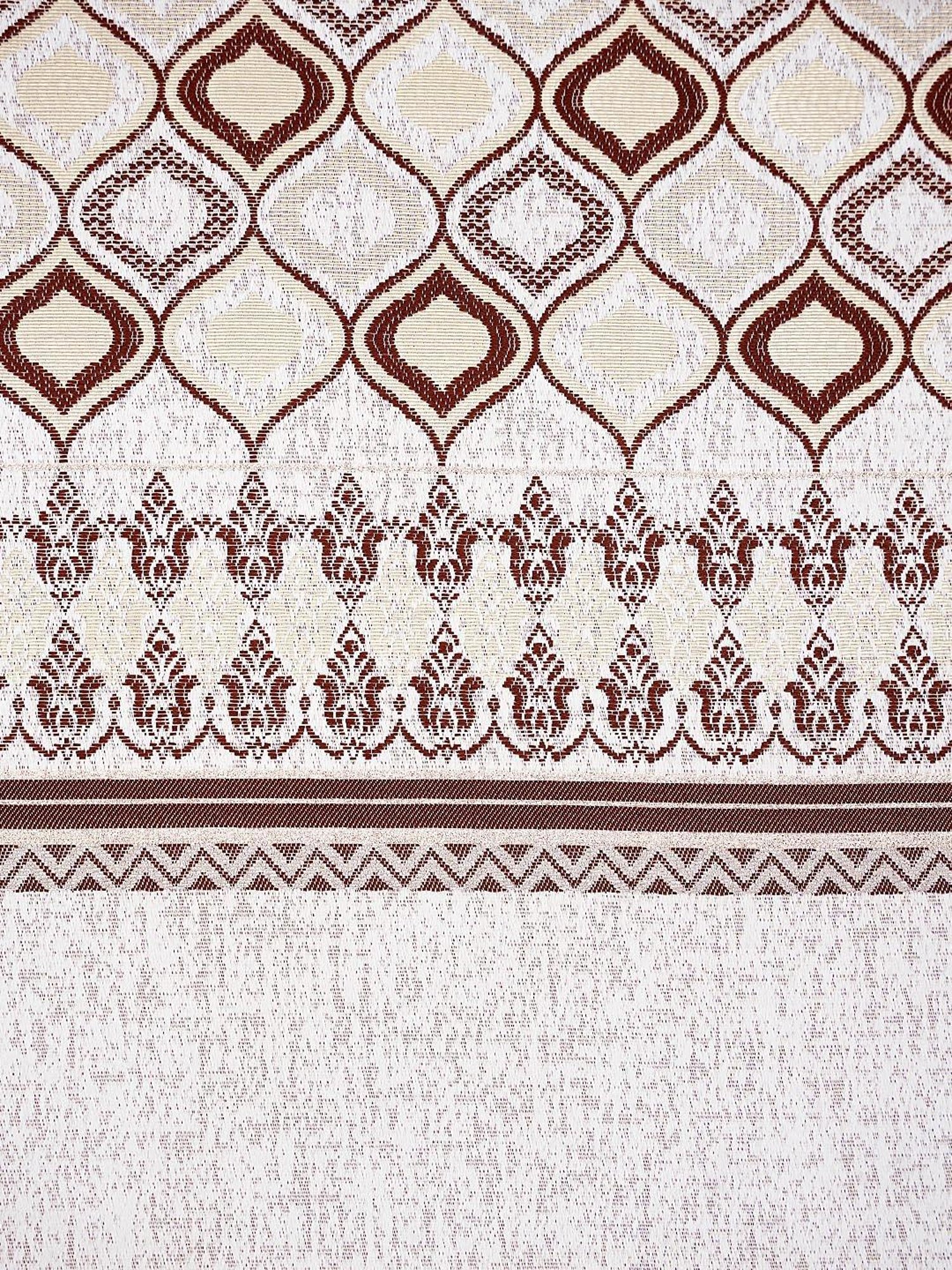 Ariana Diya Panel Brown Damask Polyester 5 ft Window Curtain