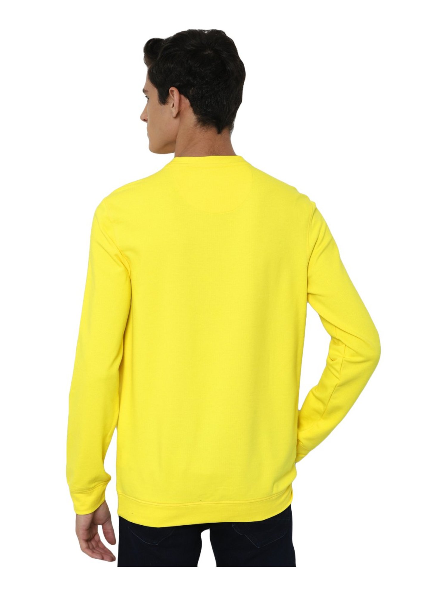 Allen Solly Yellow Cotton Regular Fit Sweatshirt