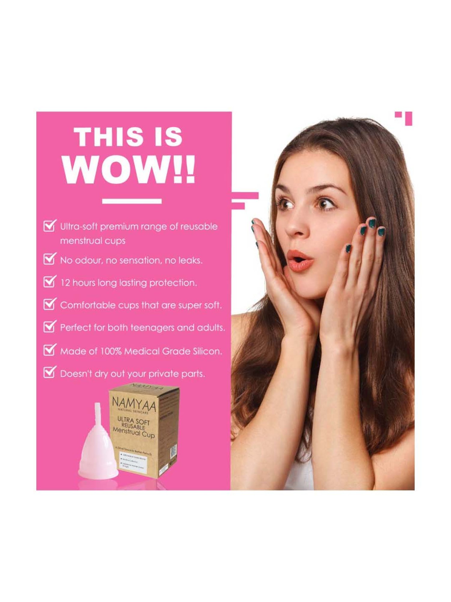 Namyaa Ultra Soft Medium Reusable Menstrual Cup - 50 gm