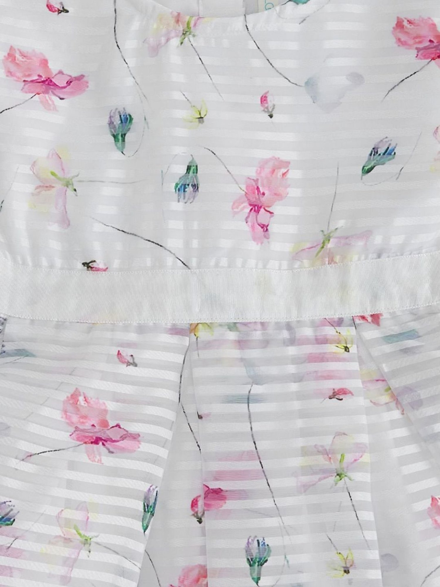 Pantaloons Junior Off-White & Pink Cotton Floral Print Dress