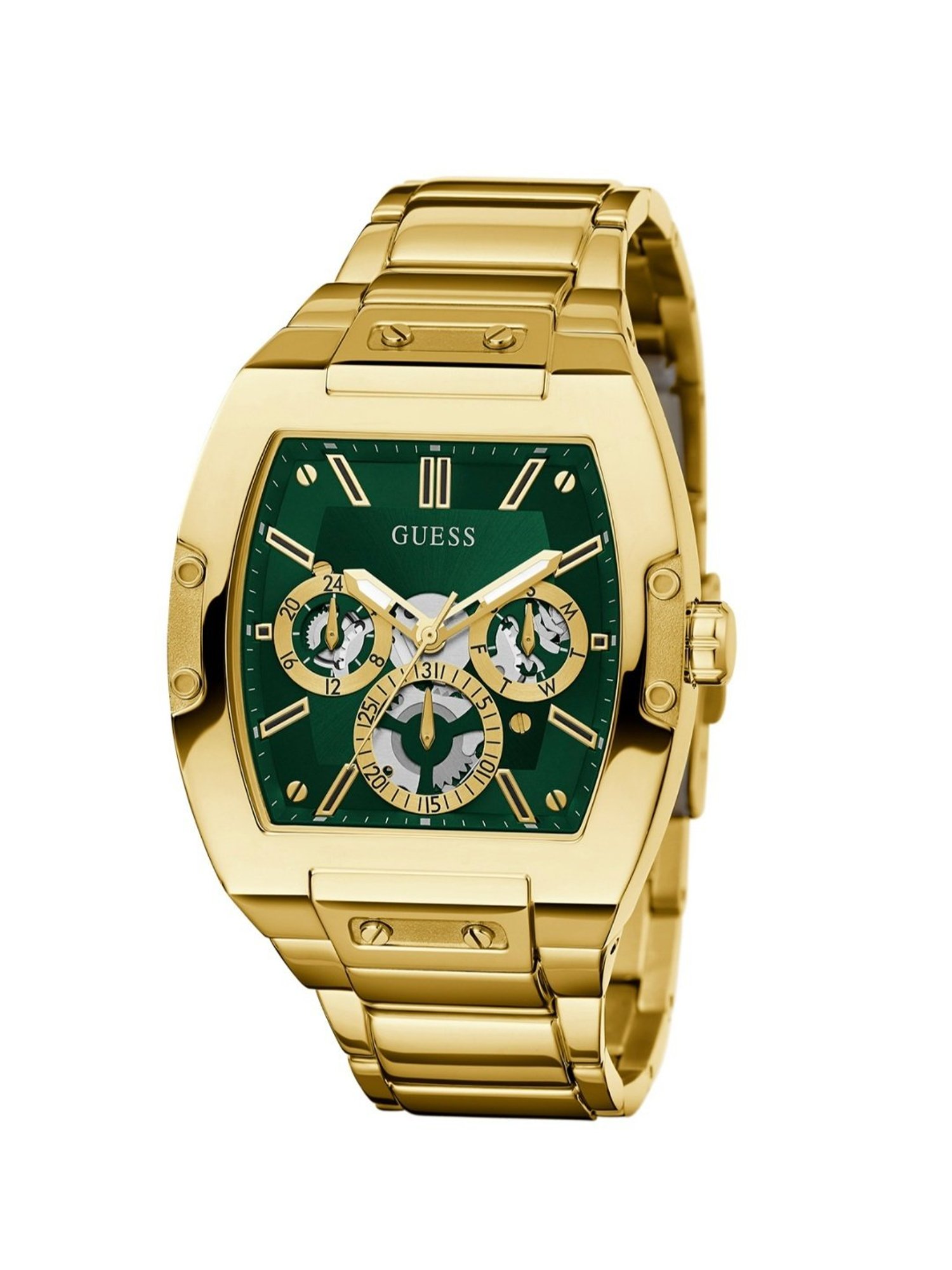 GUESS PHOENIX Men Rectangle Gold Tone Dial Analog Watch - GW0456G3