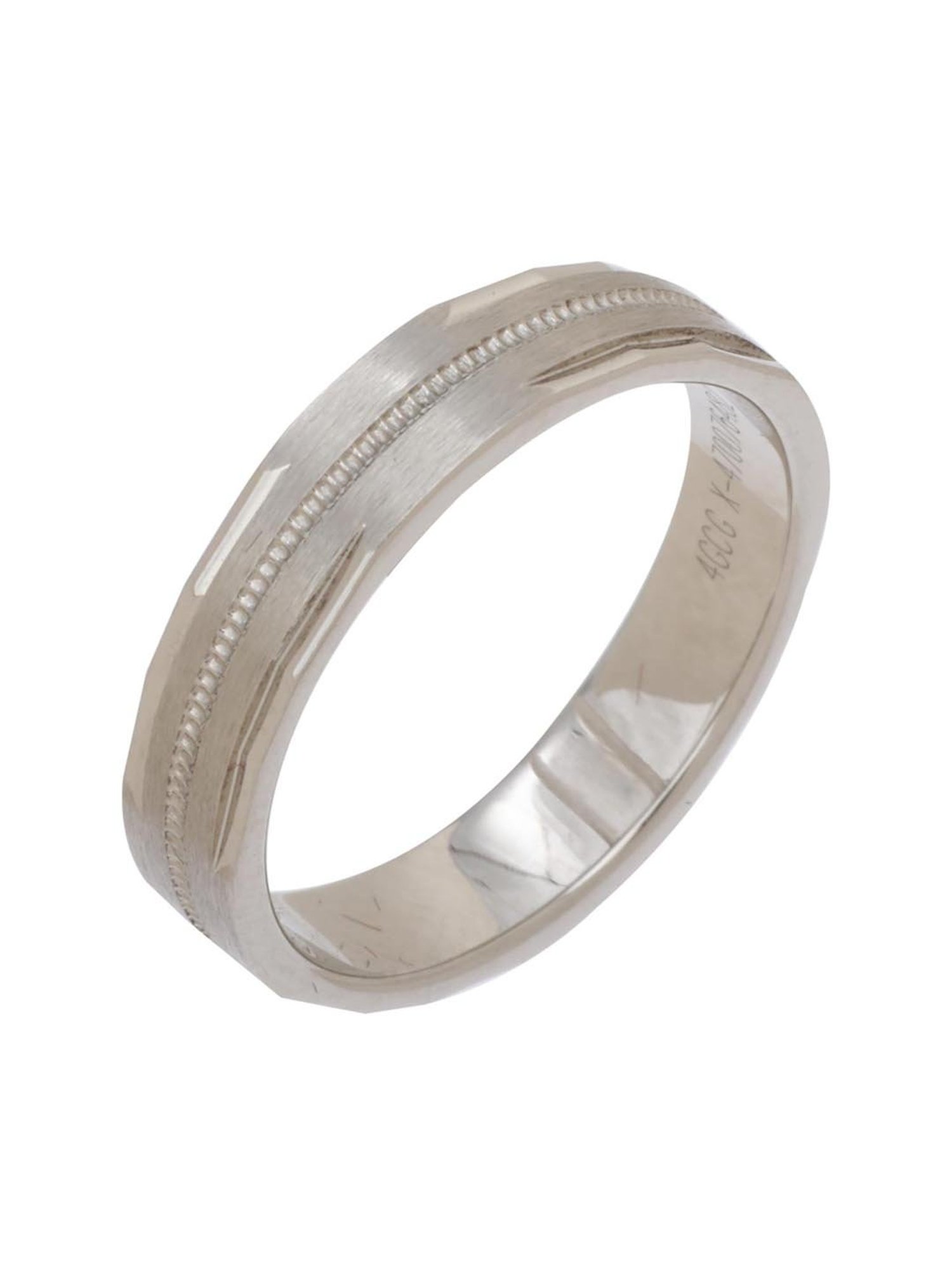 Joyalukkas Polished Extravagant Men's Platinum Ring