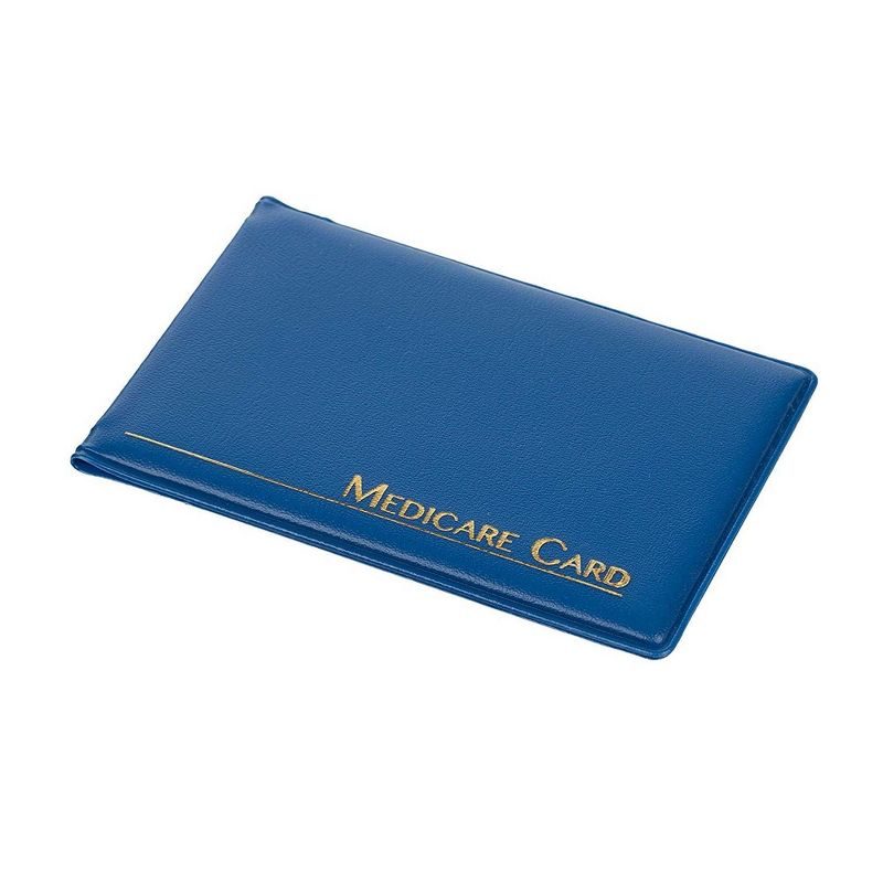 3-Pack Medicare Card ID Holder, Medicare Card Protector with 2 Clear Card Sleeves, Social Security Card, Bright Blue Card Sleeve, 3.8 x 2.5 inches