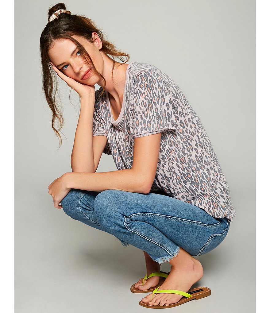 Free People Raw Hem High Rise Cotton Blend Jeans