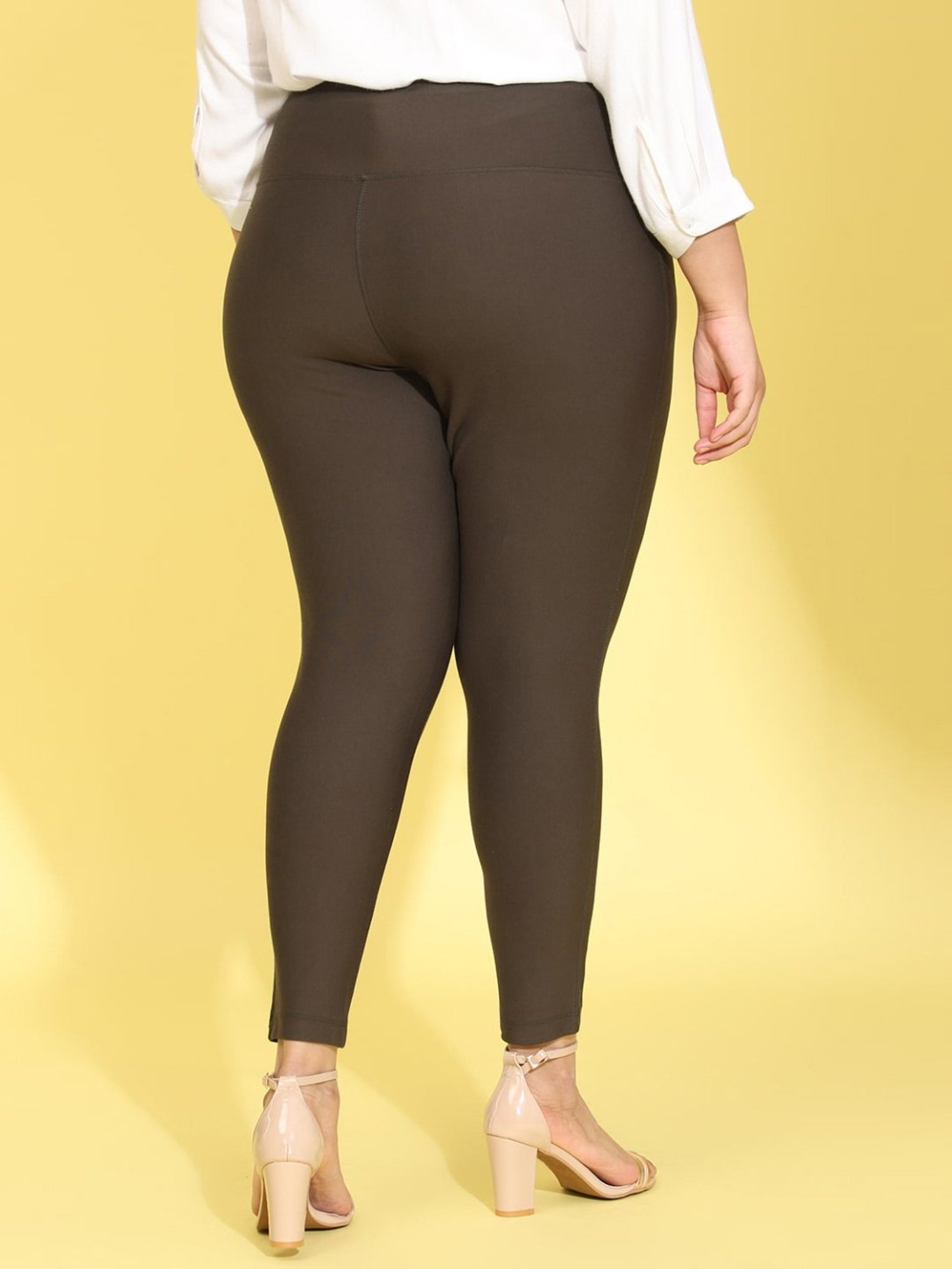 Amydus Olive Green Mid Rise Jeggings