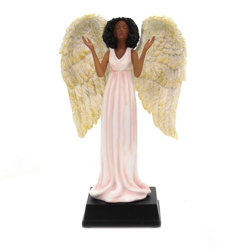 Black Art 9.0" Pink Angel Figurine Religious Wings  -  Decorative Figurines
