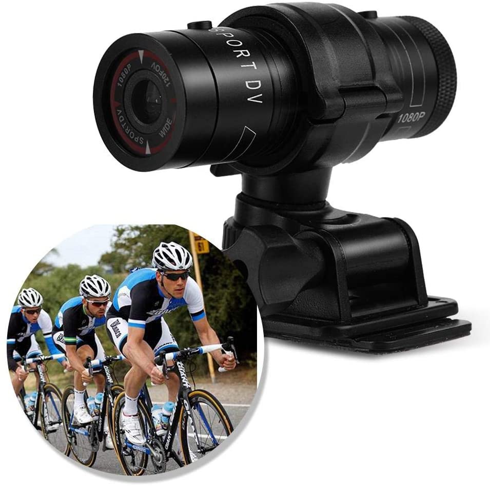 Sport Action DV Camera, Mini Portable Full HD 720P Audio Camera with Mic, IPX-4 Waterproof Bike Car Camera for Outdoor Sports (Black)
