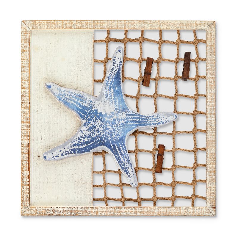 Lone Elm Studios Set of 2 15.75"L X 15.75" H Wood and Rope Coastal Themed Wall D&eacute;cor